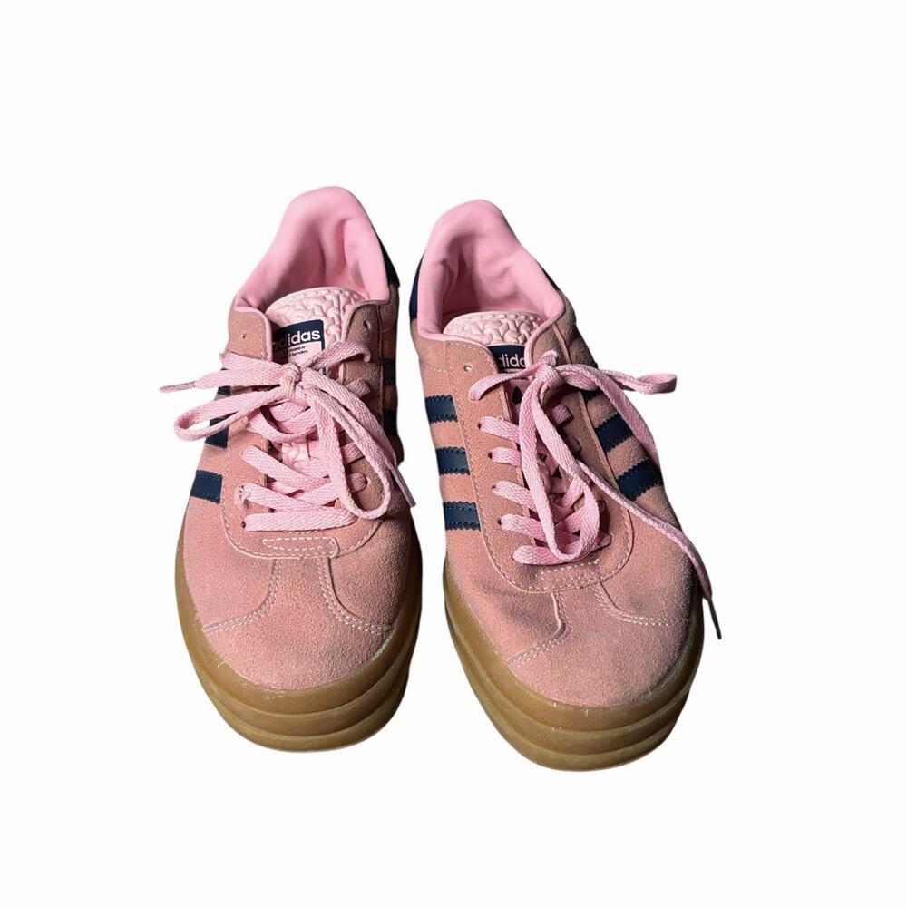 adidas Gazelle Bold W Women's Pink Navy Gum Platform Shoes H06122 Sneakers - Picture 3 of 8